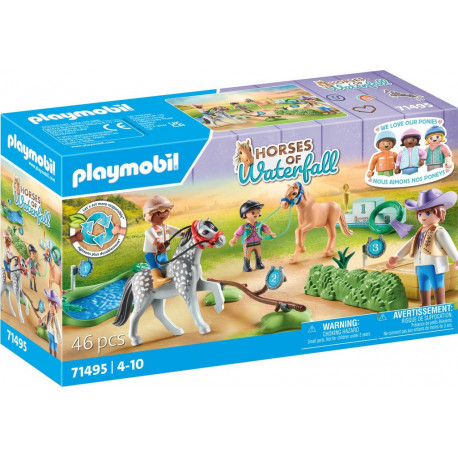 PLAYMOBIL Jeux d'imitation Cavaliers poneys et saut d'obstacles