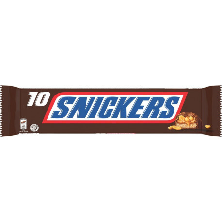 SNICKERS Barres chocolatées Cacahuètes Et Caramel les 10 barres de 50g