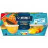 ST MAMET Salades de Fruits Fraîcheur des îles Pêches Ananas et Papaye les 4 pots de 113g