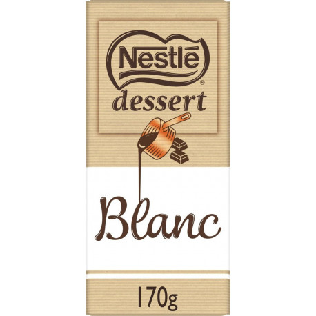 Nestlé DESSERT Tablette de chocolat blanc 170g