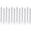 NC Lot De 12 Bougies D'anniversaire métalliques 6cm Argent