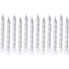 NC Lot De 12 Bougies D'anniversaire métalliques 6cm Argent