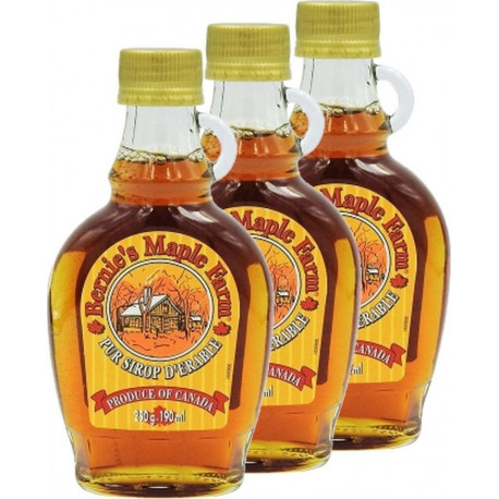NC Lot 3x Pur Sirop D'érable Canada Bernie's Maple Farm Flacon 250g