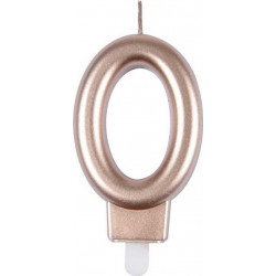 NC Bougie D'anniversaire chiffre 0 7cm Rose Gold