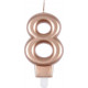 NC Bougie D'anniversaire chiffre 8 7cm Rose Gold