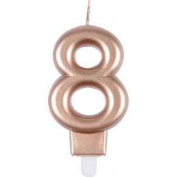NC Bougie D'anniversaire chiffre 8 7cm Rose Gold