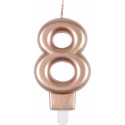 NC Bougie D'anniversaire chiffre 8 7cm Rose Gold