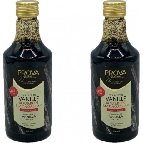 Gourmet Extrait Vanille Bourbon De Madagascar Avec Graines Prova les 2 bouteilles de 0.25L