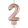 NC Bougie D'anniversaire chiffre 2 7cm Rose Gold