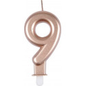 NC Bougie D'anniversaire chiffre 9 7cm Rose Gold