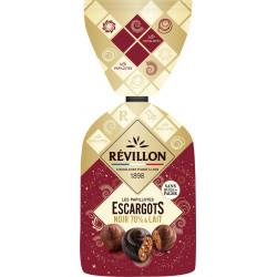 Révillon Escargots noir et lait Revillon Papillotes Noir 70% & Lait 370g