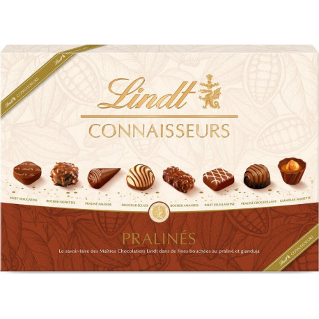 LINDT Boite de Chocolat au Lait praliné, Lindt Connaisseurs 409g