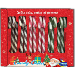 PatRelle Bonbons canes cola cerise pomme les 12 cannes de 15g