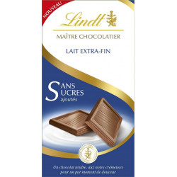 Lindt Tablette chocolat au lait Extra fin sans sucre 100g