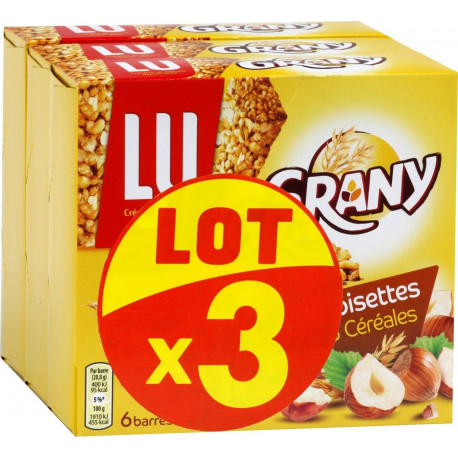 Grany Barres de céréales Noisettes 3x125g