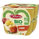 Materne Compotes Pomme Bio Sans sucre ajoutés 8x100g 800g