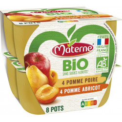 Materne Compote BIO Pomme Poire Abricot 8x100g 800g