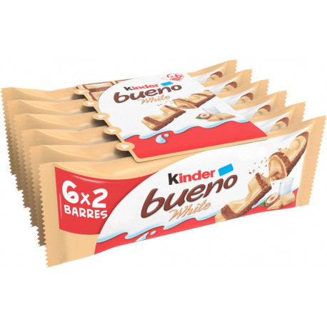 Kinder Bueno White Chocolat Blanc 39g 2x6 234g (lot de 5 soit 30 sachets de 2 barres)