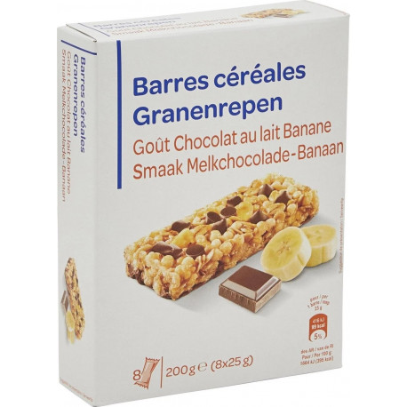 Carrefour BARRES CHOCOLAT BANANE 8x25g 200g