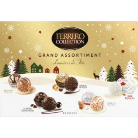 FERRERO Assortiment de Chocolats au Lait et Noisettes, Noix de Coco, Cappuccino et Amandes x20