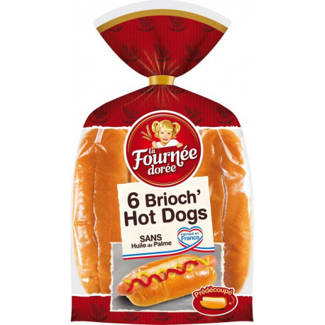 La Fournée Dorée 6 Pains Hot Dog Prédécoupé x6 270g