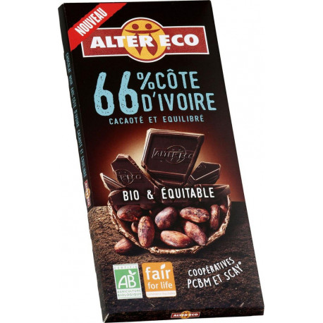 ALTER ECO CHOCOLAT NOIR BIO 66% 100g