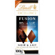 LINDT Tablette de chocolat excellence fusion noir 85% fleur de sel et lait la tablette de 100g