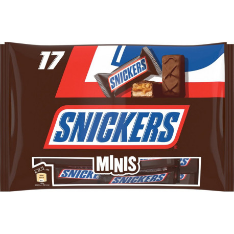 SNICKERS Barres chocolatées Minis Cacahuètes Et Caramel 17 minis barres