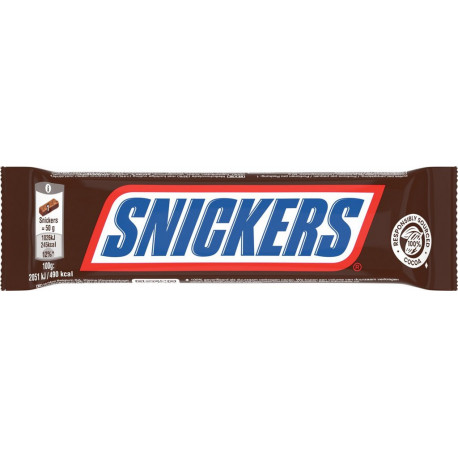 SNICKERS Barres chocolatées Cacahuètes Et Caramel la barre de 50g