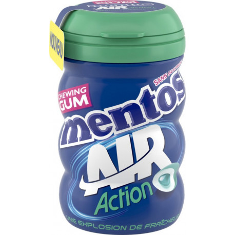 MENTOS Chewing-gum Air Action Menthol Eucalyptus 45 dragées 90g