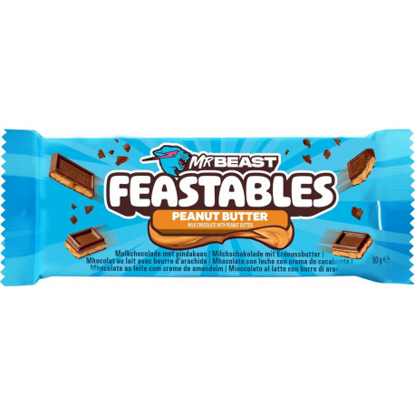 FEASTABLES FEASTABLES FEASTABLES Tablette de Chocolat Lait Beurre de Cacahuètes FEASTABLES la tablette de 60g