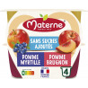 MATERNE Compote Duo Pomme Myrtille, Pomme Brugnon Sans Sucres Ajoutés les 4 pots de 100g