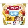 MATERNE Compote Duo Pomme Banane, Pomme Vanille Sans Sucres Ajoutés les 4 pots de 100g