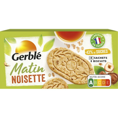 GERBLE GERBLE GERBLE Biscuit Petit dejeuner noisettes GERBLE 200g