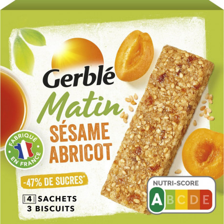 GERBLE GERBLE GERBLE Barre Petit dejeuner sésame abricot GERBLE 120g