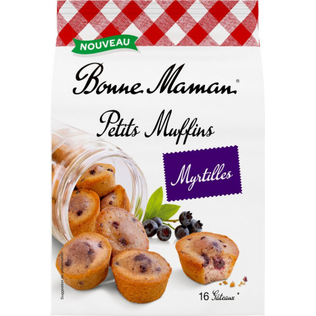 BONNE MAMAN Petits Muffins aux Myrtilles Confites 16 gâteaux 235g
