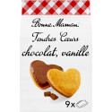 BONNE MAMAN Tendres Cœurs Nappes Chocolat Vanille 225g