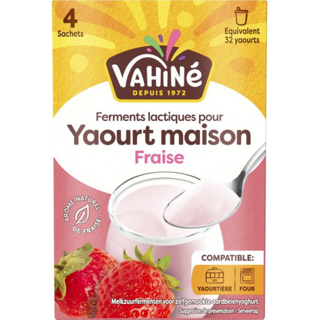 VAHINE VAHINE VAHINE Ferments lactiques pour yaourt maison à la fraise VAHINE 20g