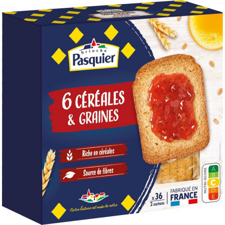 PASQUIER Biscottes 6 Céréales et Graines 300g