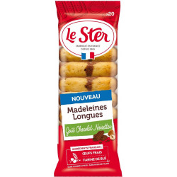 LE STER Madeleines Longues Goût Chocolat Noisettes 20 madeleines