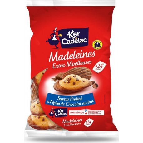 KER CADELAC KER CADELAC KER CADELAC CADELAC CADELAC Madeleines Saveur Praliné et Pépites de Chocolat au Lait KER CADELAC 24 made