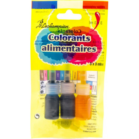 LECHAMPION LECHAMPION LECHAMPION Colorant alimentaire LECHAMPION les 3 flacons de 3ml