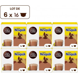 NESCAFE NESCAFE NESCAFE Chocolat Chaud Capsules Nesquik Compatible Dolce Gusto NESCAFE lot de 6 boîtes de 16 capsules