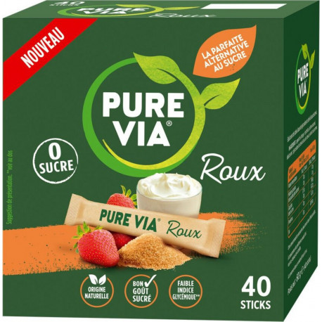 PURE VIA Edulcorant Stevia Roux Sticks 40 sticks