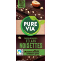 PURE VIA Tablette de chocolat noir éclats de noisettes la tablette de 100g