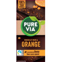 PURE VIA Tablette de chocolat noir orange la tablette de 100g