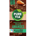 PURE VIA Tablette de Chocolat Lait Amandes la tablette de 100g