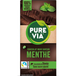 PURE VIA Tablette de chocolat noir menthe la tablette de 100g