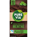 PURE VIA Tablette de chocolat noir menthe la tablette de 100g