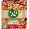 PUREVIA PUREVIA PUREVIA Barres Céréales Cacahuètes et Cranberries PUREVIA 3 barres de 35g